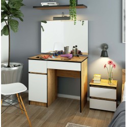Toaletka z lustrem CLP P-2/SL 900x600 LEWE DĄB CRAFT / BIAŁA