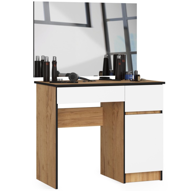 Toaletka z lustrem CLP P-2/SL 900x600 PRAWA DĄB CRAFT / BIAŁA Toaletka z lustrem CLP P-2/SL 900x600 PRAWA DĄB CRAFT / BIAŁA
