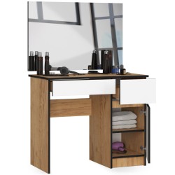 Toaletka z lustrem CLP P-2/SL 900x600 PRAWA DĄB CRAFT / BIAŁA
