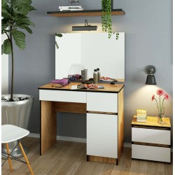 Toaletka z lustrem CLP P-2/SL 900x600 PRAWA DĄB CRAFT / BIAŁA