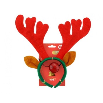 Christmas Red Antler headband with nose