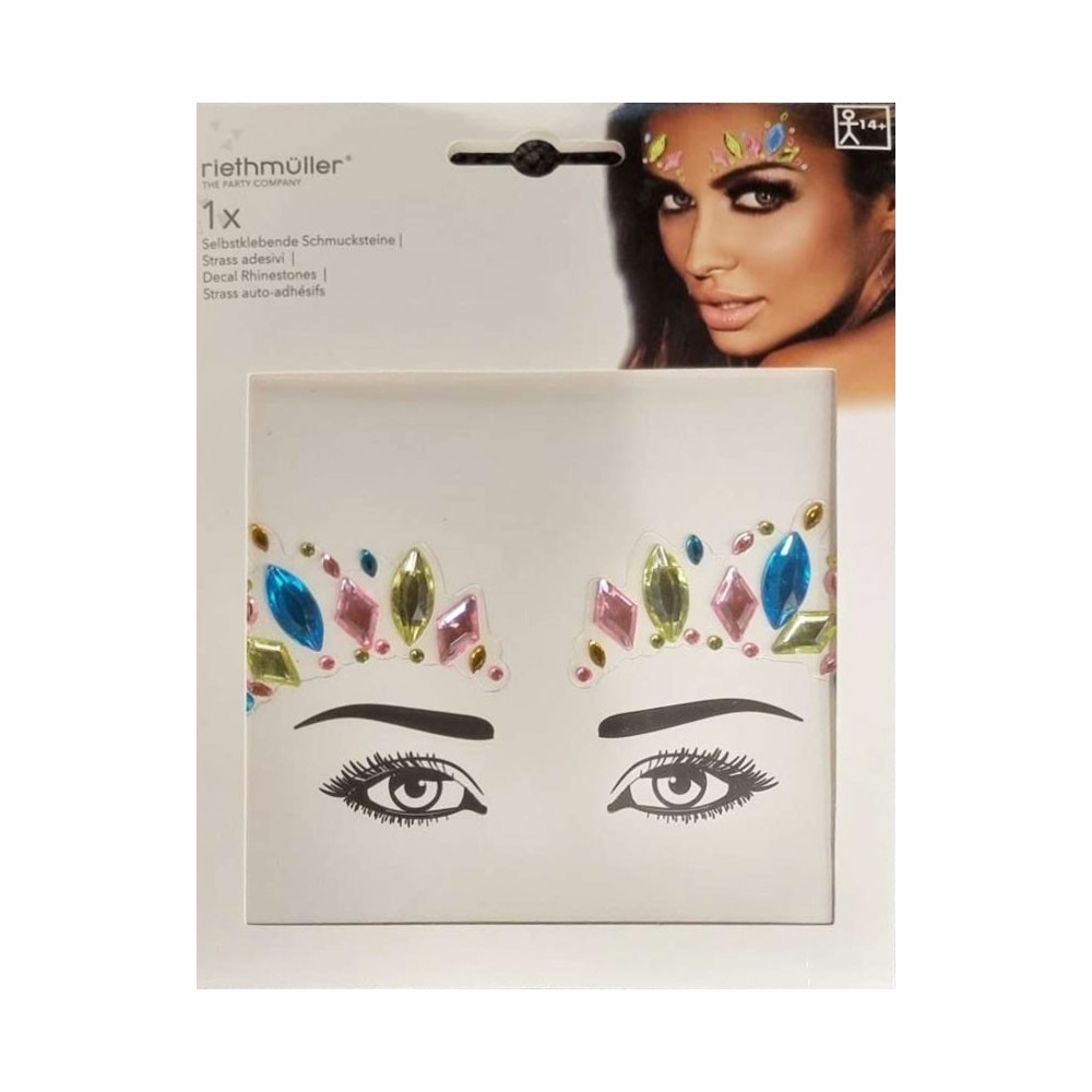 Party Face tattoo with self-adhesive rhinestones