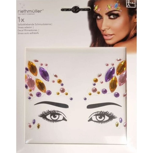 Party Face tattoo with self-adhesive rhinestones