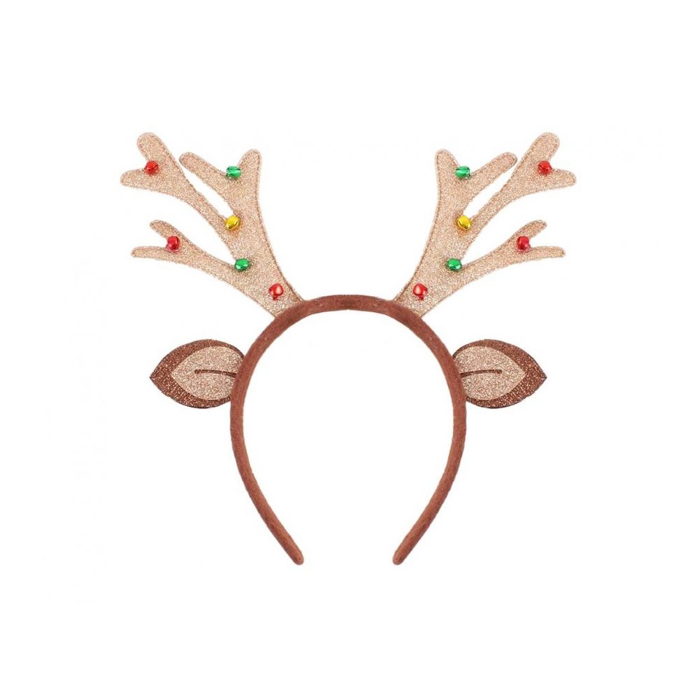 Christmas Brown Brown jingling antler headband