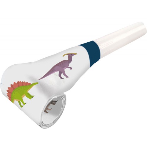 Dinosaur Happy Party Horns 8 pieces