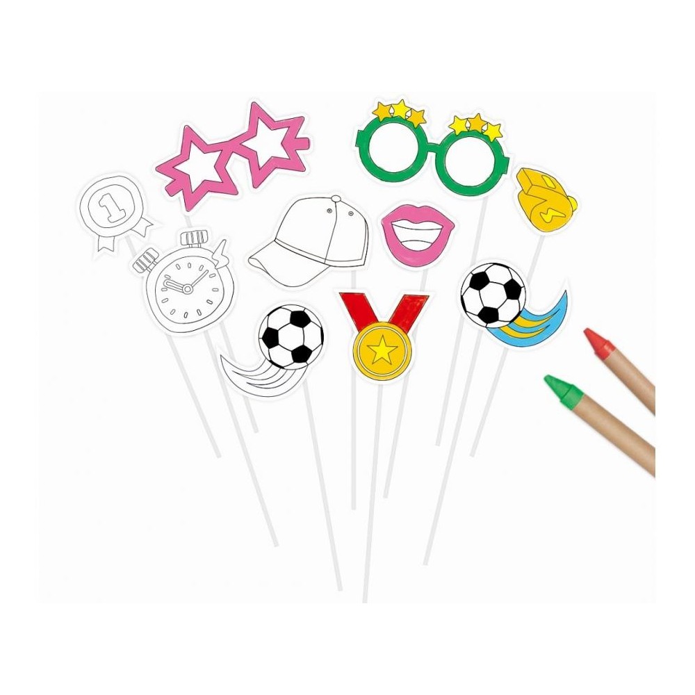 Football Fun colorable photo props 10-piece set