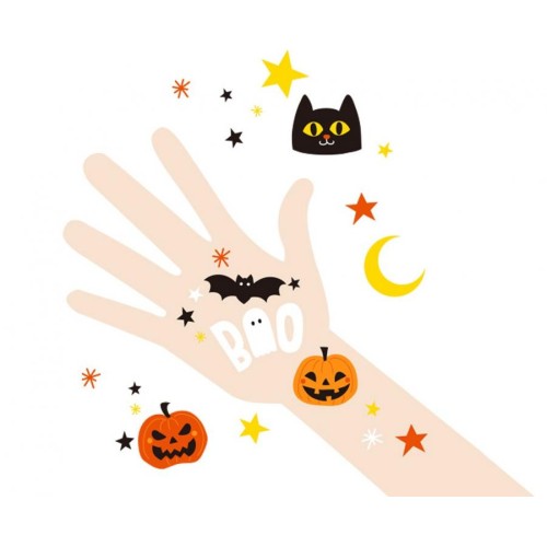 Halloween Boo tattoo set of 5