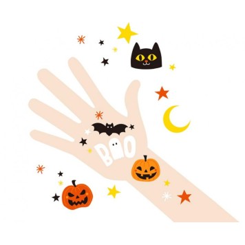 Halloween Boo tattoo set of 5