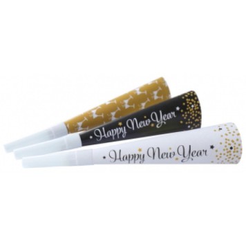 Happy New Year Golden Wishes Happy New Year trumpet set of 3