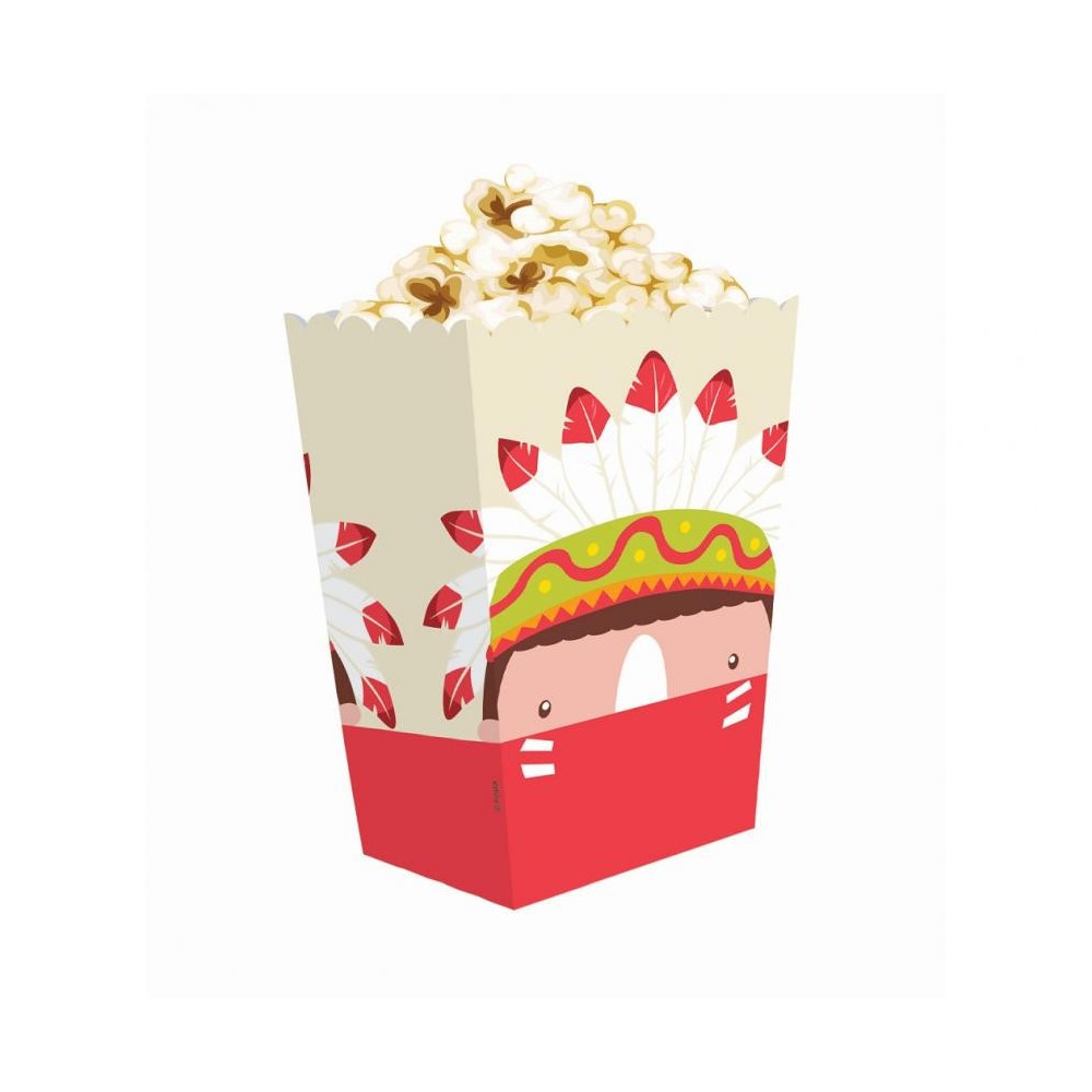 Indian Party paper popcorn box 19 cm 4 pcs
