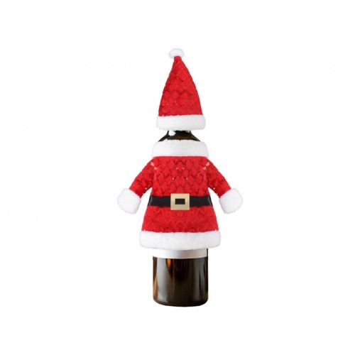 Christmas Red Santa Claus costume for bottles 30x24 cm