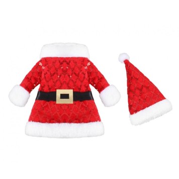 Christmas Red Santa Claus costume for bottles 30x24 cm