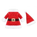 Christmas Red Santa Claus costume for bottles 30x24 cm