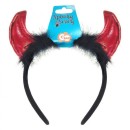 Halloween Red Devil horn headband with fur
