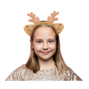 Christmas Light Brown Reindeer Headband