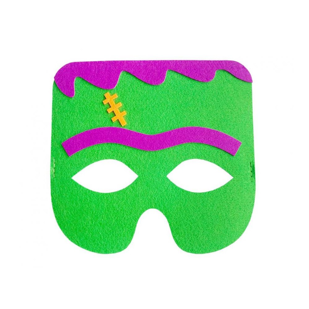 Halloween Green Monster felt mask 18 cm