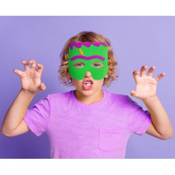 Halloween Green Monster felt mask 18 cm
