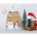 Christmas Teddy and Penguin, Teddy and Penguin Bag 24 cm