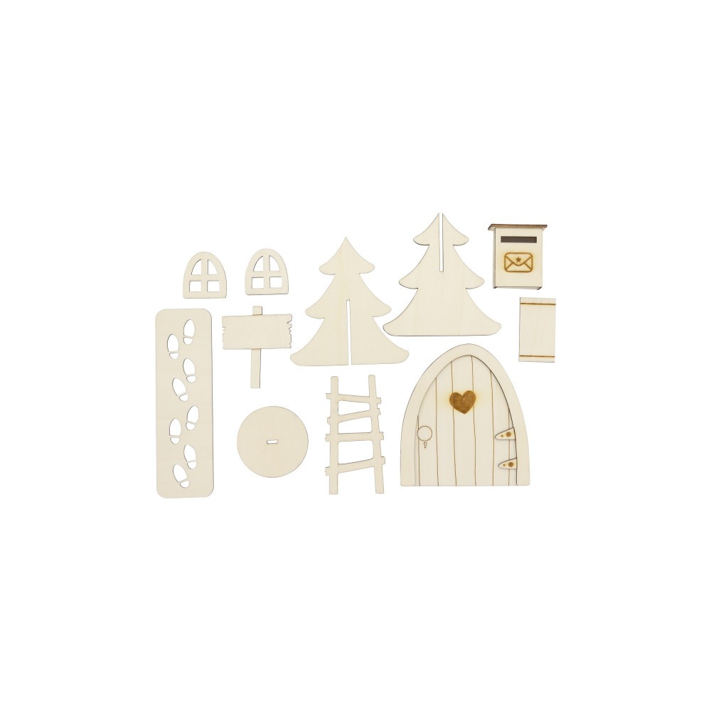 Christmas Winter Woodland Winter Woodland wooden decoration set