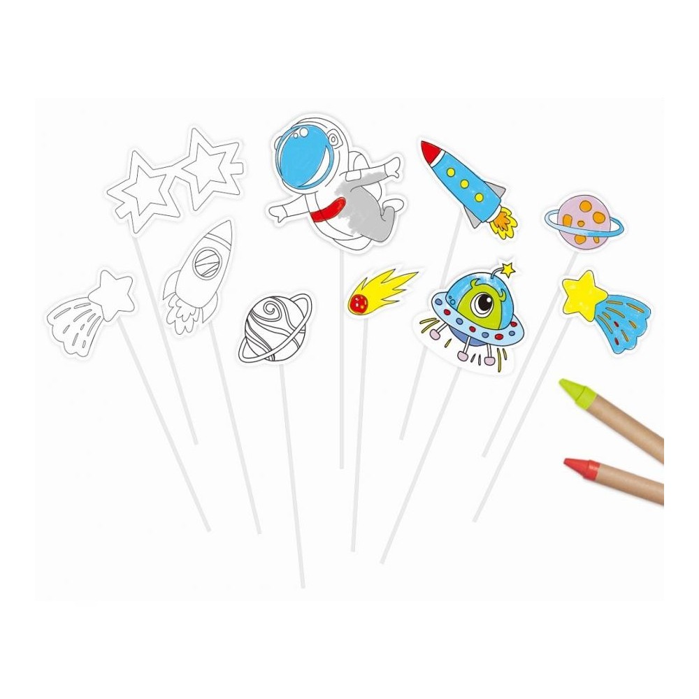 Space Universe colorable photo prop 10-piece set