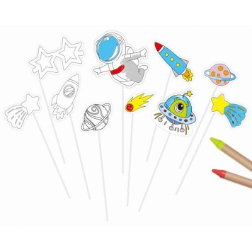 Space Universe colorable photo prop 10-piece set