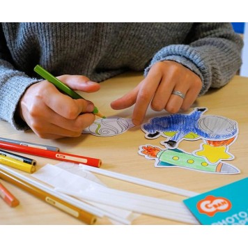 Space Universe colorable photo prop 10-piece set