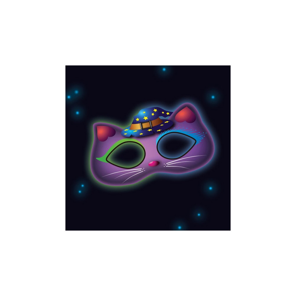 Colour Glowing Cat Plastic Mask 19x10 cm