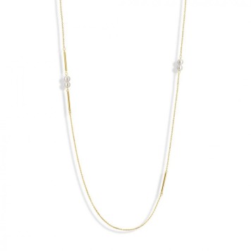 Victoria Gold-colored white pearl necklace