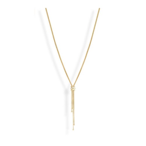 Victoria Gold-colored white stone necklace