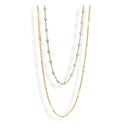 Victoria Gold-Colored Blue Beaded Necklace