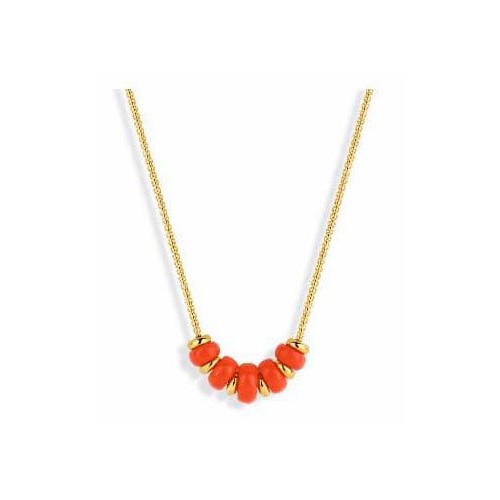 Victoria Gold-colored red beaded necklace