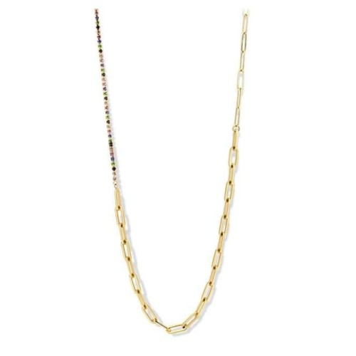 Victoria Gold Colored Multicolored Stone Necklace