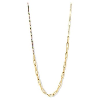 Victoria Gold Colored Multicolored Stone Necklace