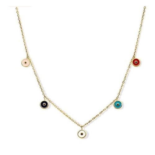 Victoria Gold-colored multicolored stone necklace