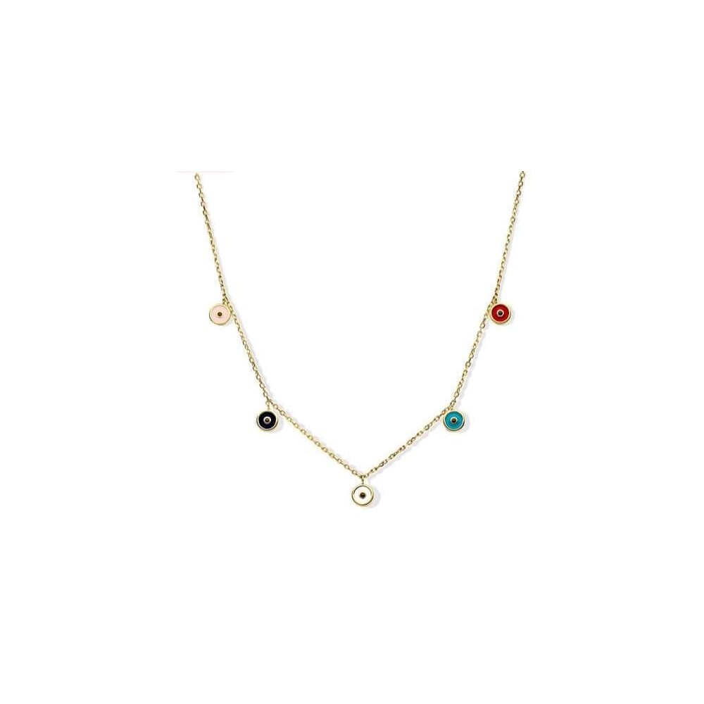 Victoria Gold-colored multicolored stone necklace