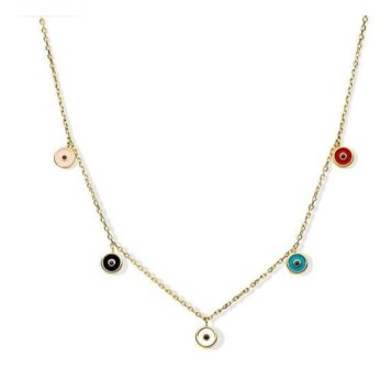 Victoria Gold-colored multicolored stone necklace