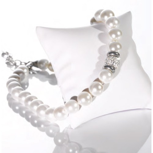 Victoria Silver-colored white pearl necklace