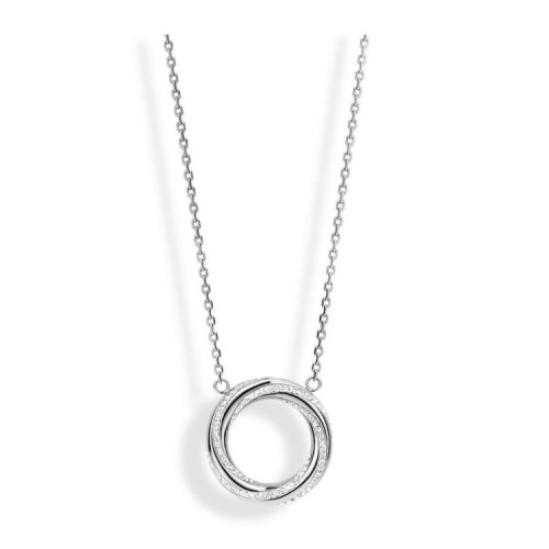 Victoria Silver-colored white stone twist necklace
