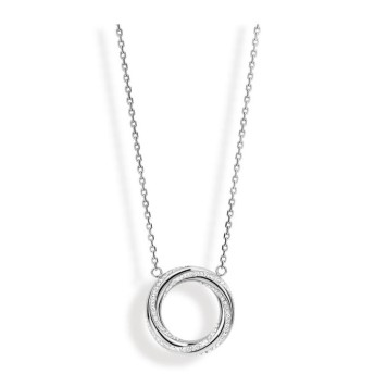 Victoria Silver-colored white stone twist necklace