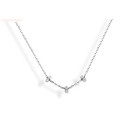 Victoria Silver Color White Stone Donut Necklace