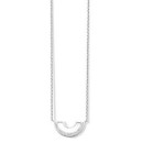 Victoria Silver crescent necklace with white stones