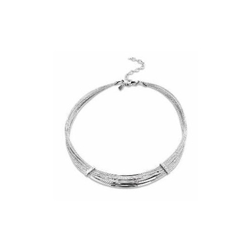 Victoria Silver-colored necklace with white stones