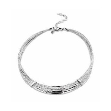 Victoria Silver-colored necklace with white stones