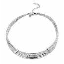 Victoria Silver-colored necklace with white stones