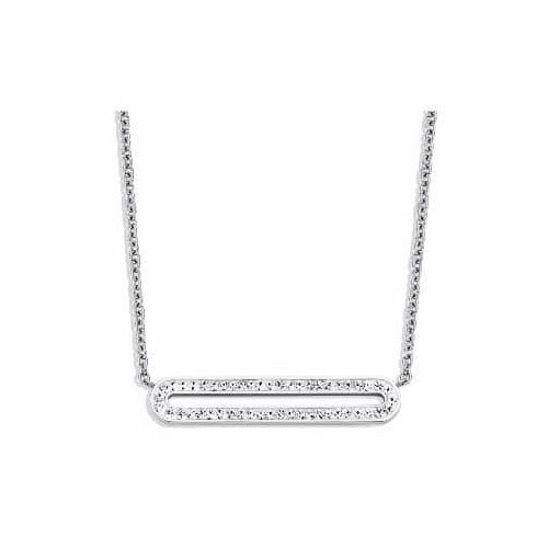 Victoria Silver Colored Necklace with White Stones