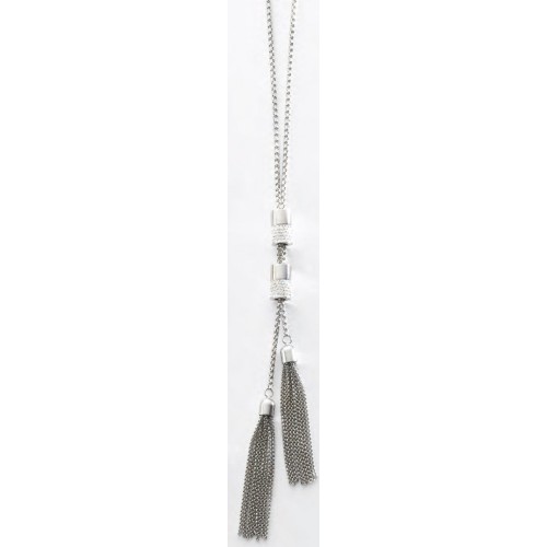 Victoria Silver-colored white stone necklace
