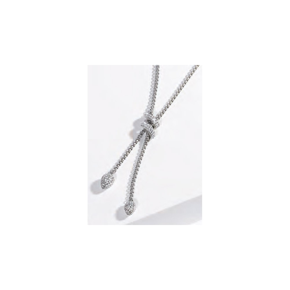 Victoria Silver-colored white stone necklace