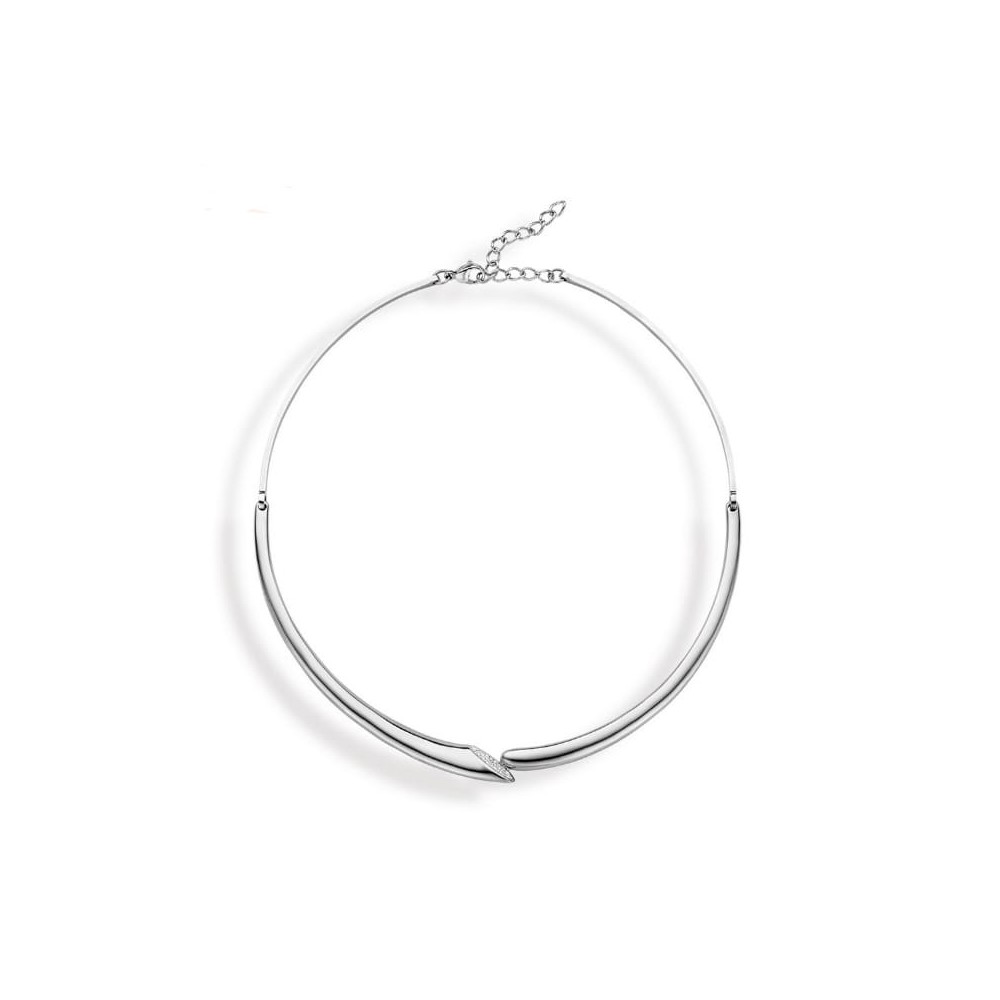 Victoria Silver-colored white stone necklace