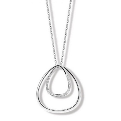 Victoria Silver Colored White Gemstone Necklace