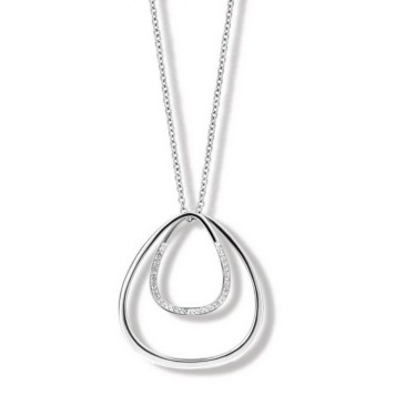 Victoria Silver Colored White Gemstone Necklace